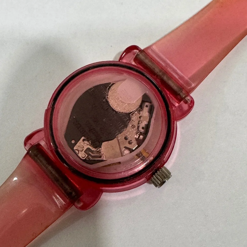 Armitron Tweety Bird Watch Women Pink Translucent Jelly Strap Vintage Looney Tun